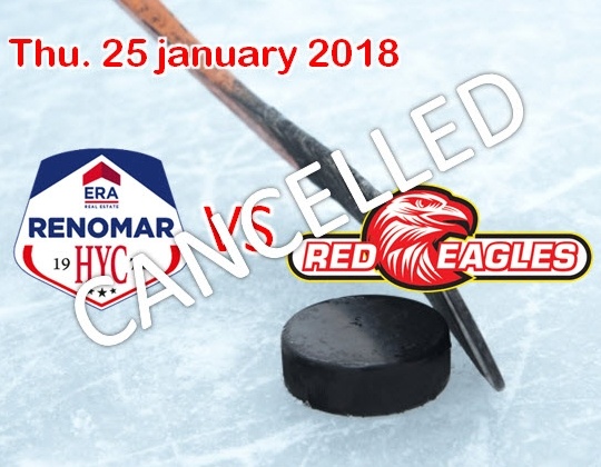 Match annulé jeudi 25 janvier (Era Renomar HYC - Red Eagles Den Bosch)